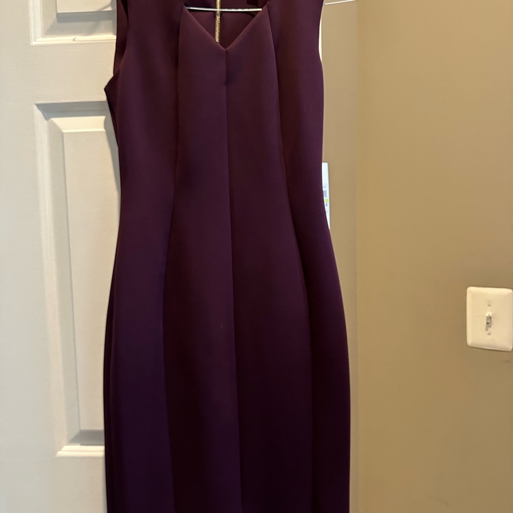 Calvin Klein, Plum knee length dress, size 4